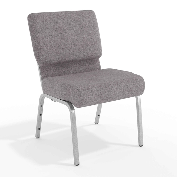 Flash Furniture Gray Fabric Church Chair, PK4 4-XU-CH0221-GY-SV-GG - main