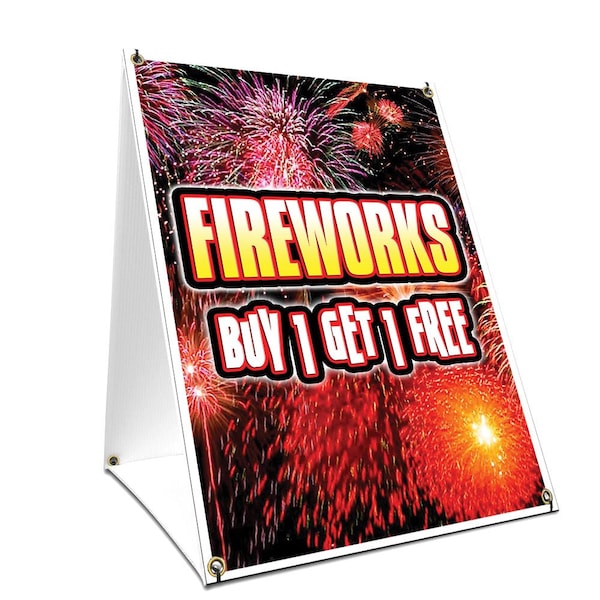 Signmission Fireworks Buy 1 Get 1 Free, 36 Inch x 24 Inch A-frame Yard Sign, Plastic Sign SBC-2436-Fireworks Buy 1 Get 1 Free - main