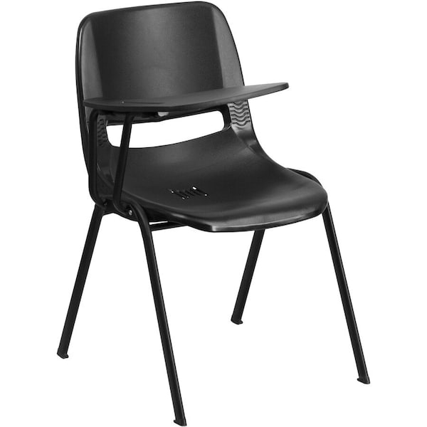 Flash Furniture Tablet Arm Chair, Right Hand Flip-Up, Blk, 21" W, 25.5" L, 32" H, Black RUT-EO1-BK-RTAB-GG - main