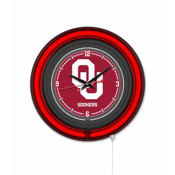 Holland Bar Stool Oklahoma University 15 Double Neon Wall Clock Clk15BK - main