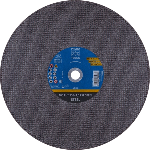 Pferd Portable Cut-Off Wheel, 14 in x 1/8 x 20mm, PSF CHOP STEEL, P, Aluminum oxide, 10PK 64040 - main