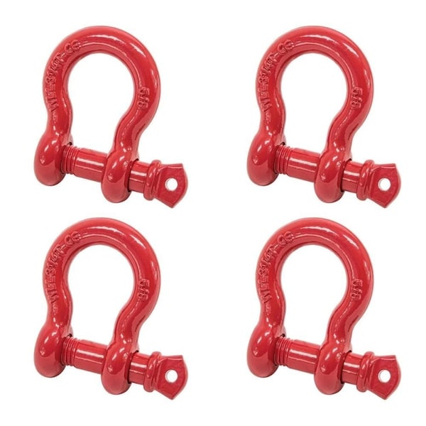 Mytee Products 5/8in Anchor Shackle Forged Carbon Steel w/ Alloy Screw Pin WLL # 3.25 Tons, 4PK SHACKLE-ANCHOR-SP-58x4 - main