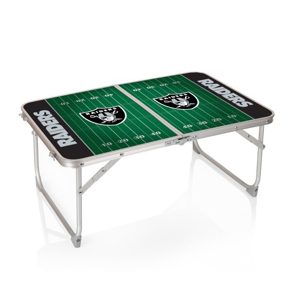 Picnic Time Family Of Brands Las Vegas Raiders - Concert Table Mini Portable Table, (Charcoal Wood Grain) 843-00-141-234-2 - main