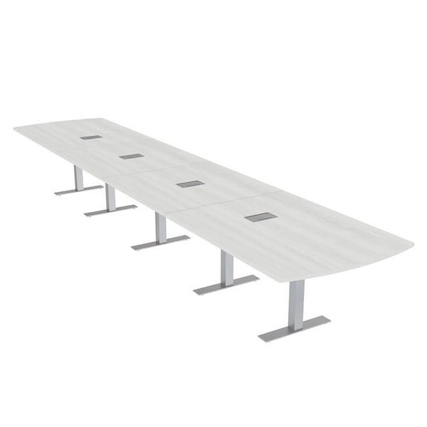 Skutchi Designs 20 Person Conference Table With Power Unit | 20' Arc Rectangle Table | Harmony Series HAR-AREC-48X240-T-WA7976-ESIL - main