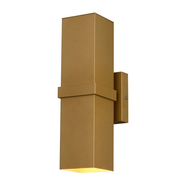 Vaxcel Lavage, 14 in H, Gold Outdoor Wall Sconce, 2-Light, Up-Down Light Fixture T0824 - main