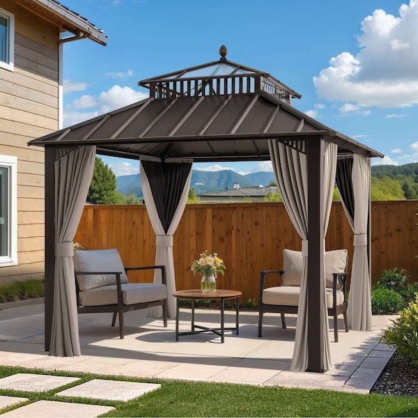 Sunjoy 10x10 Kingston PC Top Rectangular Gazebo A10204382200 - main