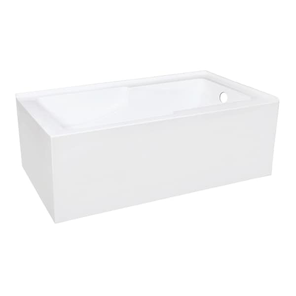 Kingston Brass 60-Inch Acrylic Rectangular 2-Wall Corner Alcove Tub with Corner Apron, Right Hand Drain Hole VTAM6032R22S - main