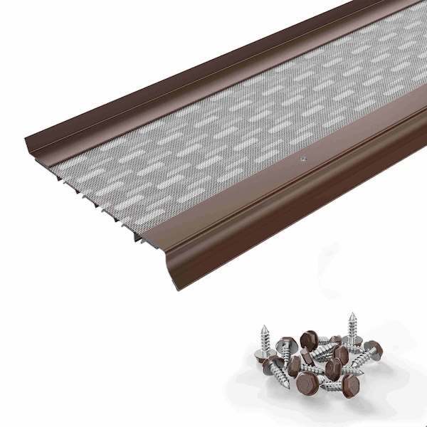Waterlock Micromesh 6" Half Round Aluminum/SS Gutter Guard, Musket Brown, 25ft WM-6HR-025-MSK - main