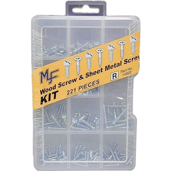 Midwest Fastener MIDWEST FASTENER 14998 Wood and Sheet Metal Screw Kit, 221 14998 - main