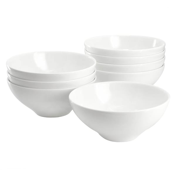 Gibson Elite White Peninsula 8 Piece 6.5 Inch Bone China Cereal Bowl Set in White 750123419M - main