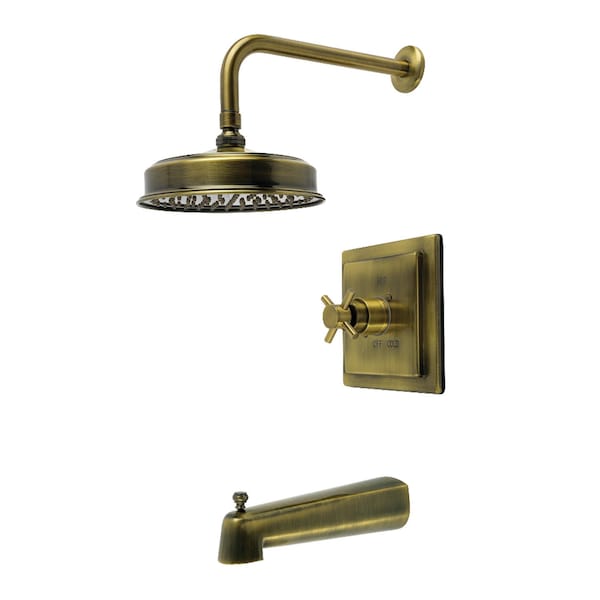 Kingston Brass Single-Handle Pressure Balanced Tub and Shower Faucet, Antique Brass KB5893DX - main