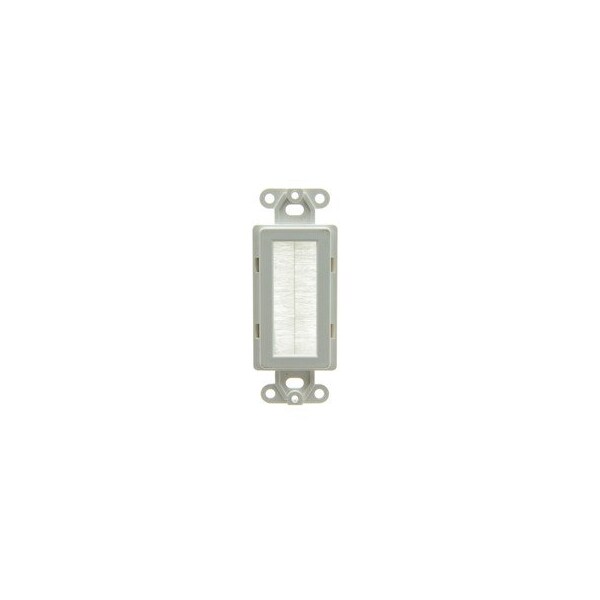 Cable Wholesale Decora Wall Plate Insert, White, Brush Cable Pass Through 301-1009 - main