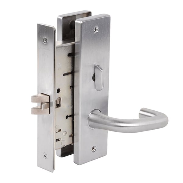 Falcon Grade 1 Privacy With No Entry Lockout Mortise Lock, Non-Keyed, Sutro Lever, Napa Escutcheon, Satin MA321 SN 626 - main