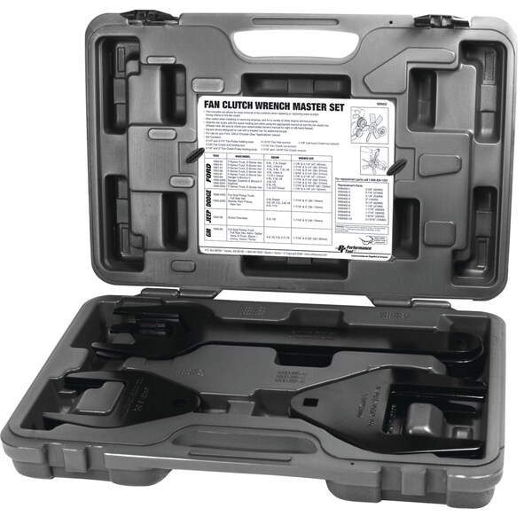 Performance Tool 10 pc. Fan Clutch Wrench Set, Ford GM Chrysler, Engine Service W89400 - main