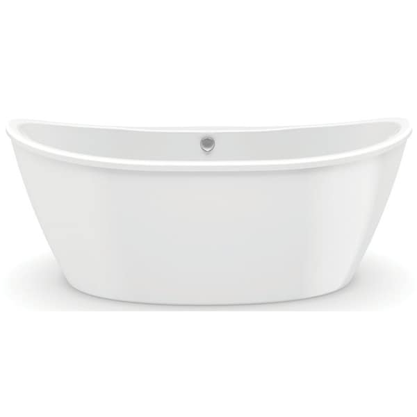 Maax Delsia 6636 Series Bathtub, 59 gal Capacity, 66 in L, 36 in W, 2658 in H, Acrylic, White, Oval 106193-000-002 - main