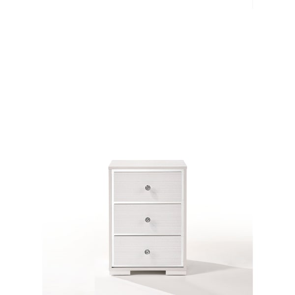 Homeroots 15" X 18" X 25" Cream Wood Veneer (Paper) Nightstand 347548 - main