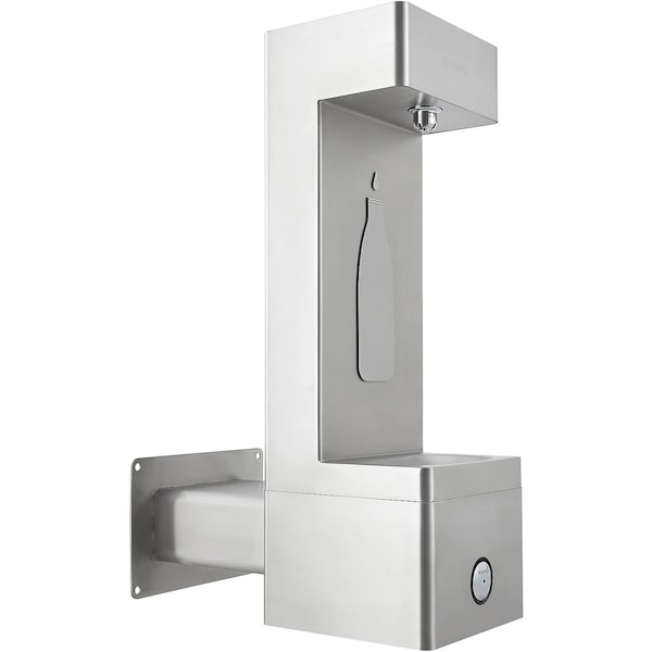 Global Industrial Outdoor Wall Mount Bottle Filling Station w/Filter, Stainless Steel 270313F - main