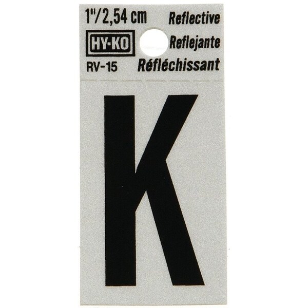 Hy-Ko Letter House K 1In Refl Blk RV-15/K - main