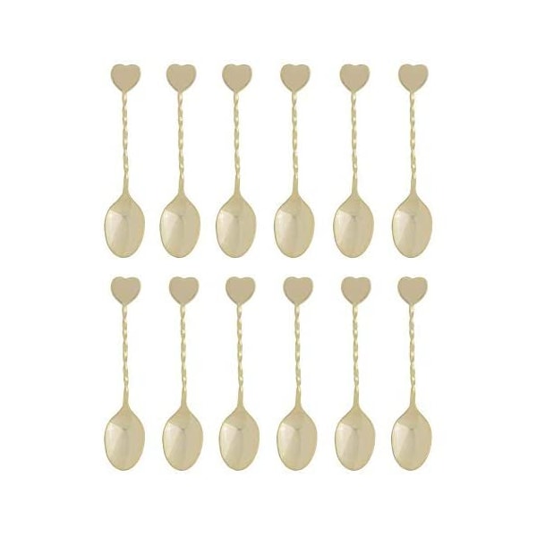 Hic Kitchen Fino Spoon Demi Gold Plate Heart 12Pc GDH/12 - main