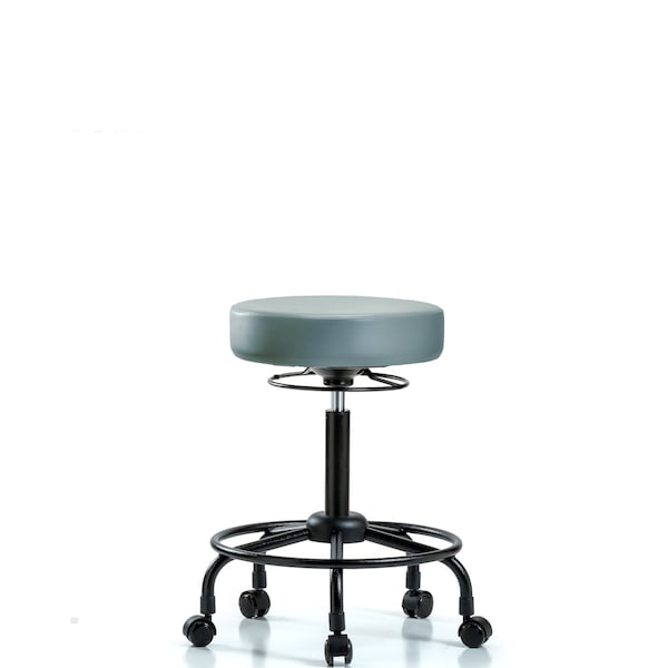 Blue Ridge Ergonomics Vinyl Stool, Med Bench, Round Tube Base, Casters, Storm BR-VMBSO-RT-RC-8822 - main
