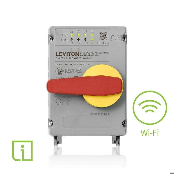 Leviton Disconnect Switch, Nonfusible, 3PST, Three Phase, NEMA 12, 13, 3R, 4, 4X, 6, 6P, Indoor/Outdoor LDS30-ACC - main