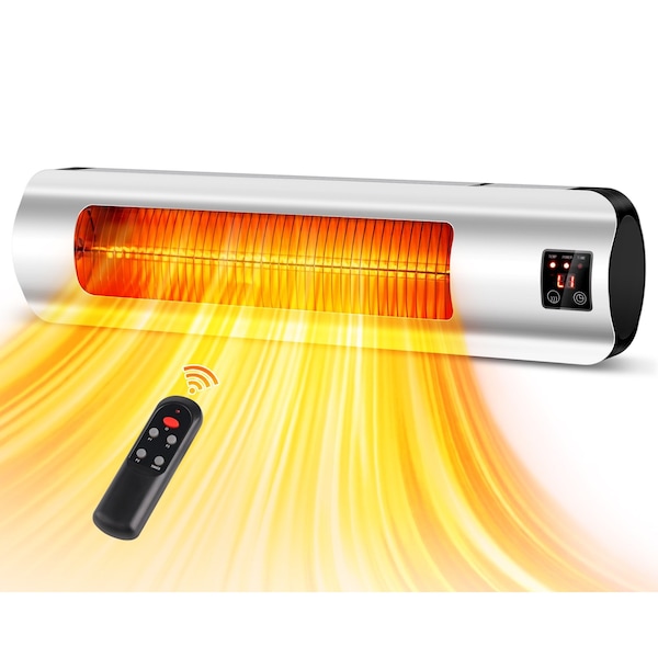 Edendirect 1500-Watt Electric Indoor Outdoor Patio Garage Portable Space Infrared Heater with Wall ZR-WPH-15RS - main