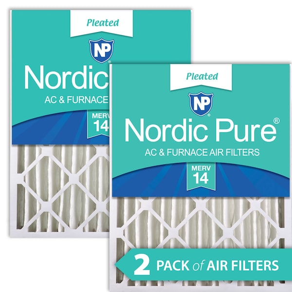 Nordic Pure 20x25x4 Pleated Air Filter, High Capacity, Electrostatically Charged Synthetic Media, MERV 14, 2 PK 20x25x4M14-2 - main