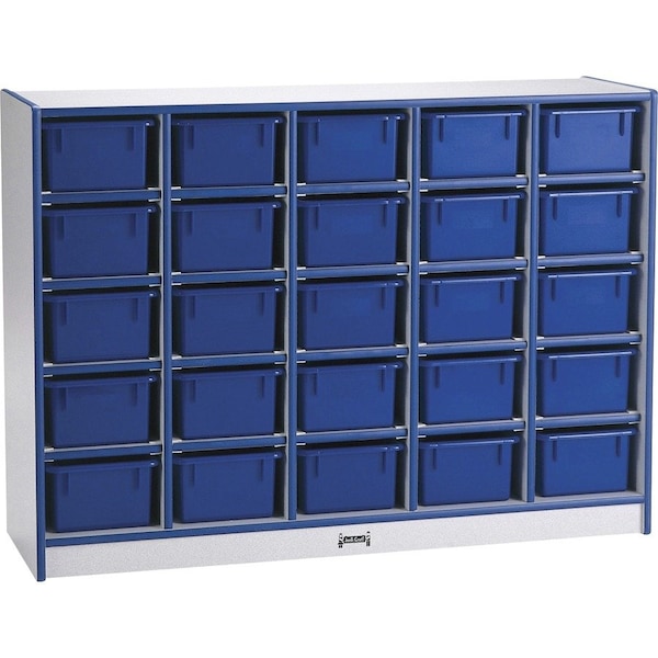 Jonti-Craft Rainbow Accents 25 Cubbie-Tray Mobile Storage, without Trays, Blue 0425JCWW003 - main