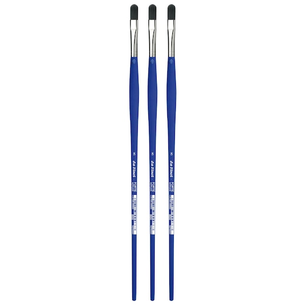Da Vinci FORTE-Acrylics Student Brush, Synthetic, Acrylic & Oil, Filbert, Series 8650, Size 8, 3PK VA-8650_8 - main