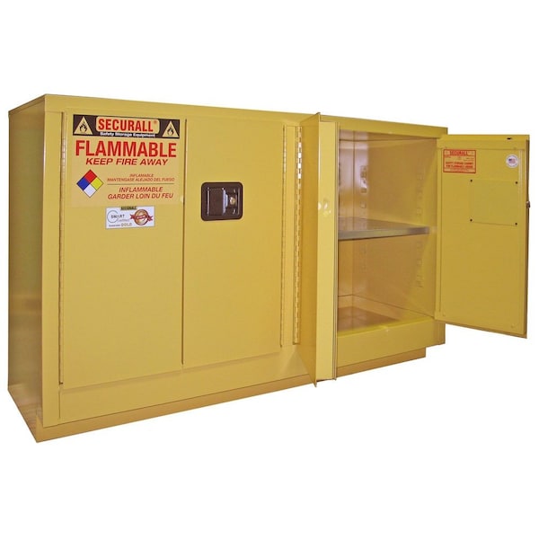 Securall Laboratory Storage Cabinet, 44 Gallon, 1 Shelves, 59 in W x 36 in H x 22 in D, White L144 - main