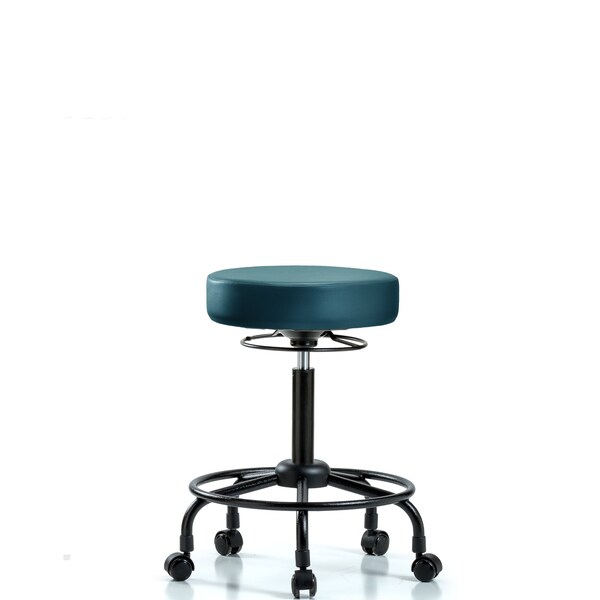 Blue Ridge Ergonomics Vinyl Stool, Med Bench, Round Tube Base, Casters, Royal BR-VMBSO-RT-RC-8801 - main