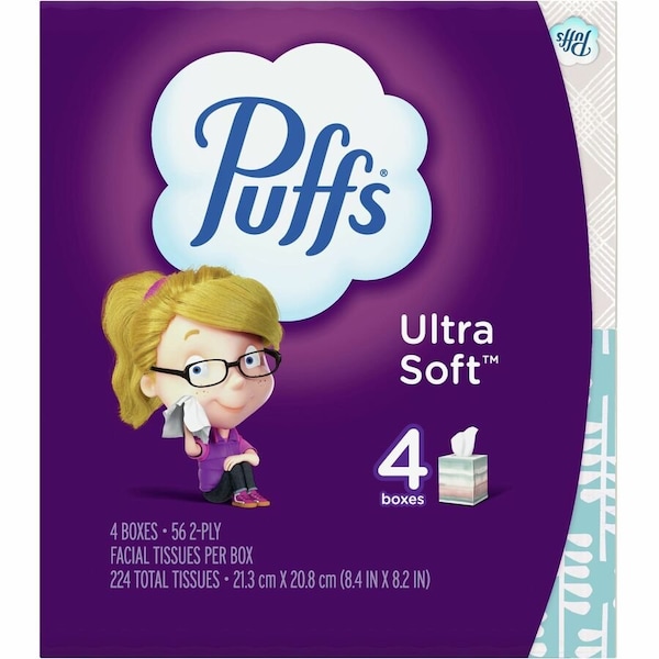 Puffs Ultra Soft 2 Ply Facial Tissues, 56 Sheets, 6 PK 35295 - main