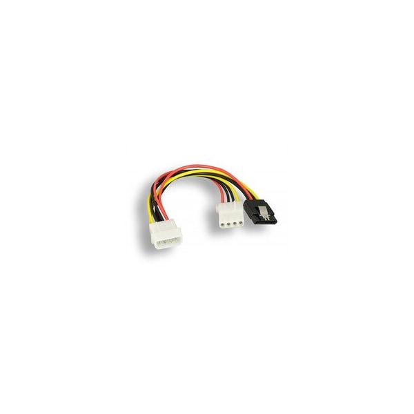 Cable Wholesale 5.25 Male to 5.25 Female with SATA 15-Pin Female Power Y Cable, 8in 31SA-008P - main