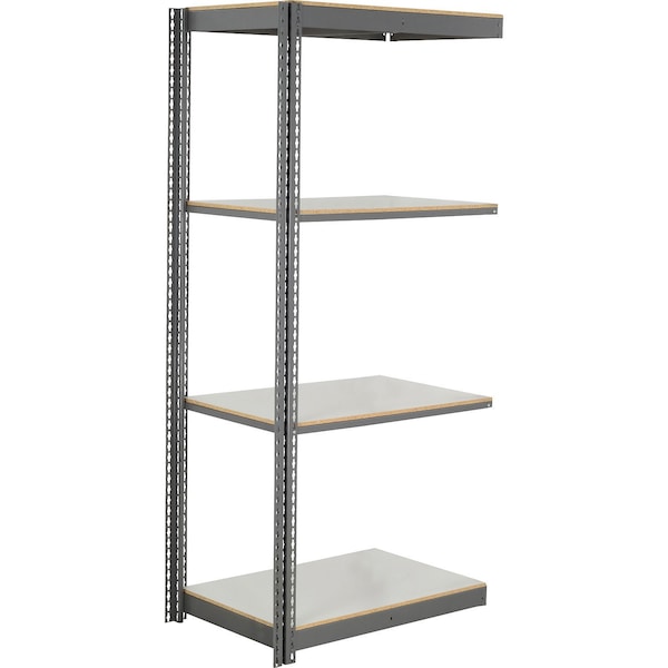 Global Industrial 4 Shelf, Commercial Duty Boltless Shelving Add On, 36"Wx12"Dx84"H, Laminate Deck B3165875 - main