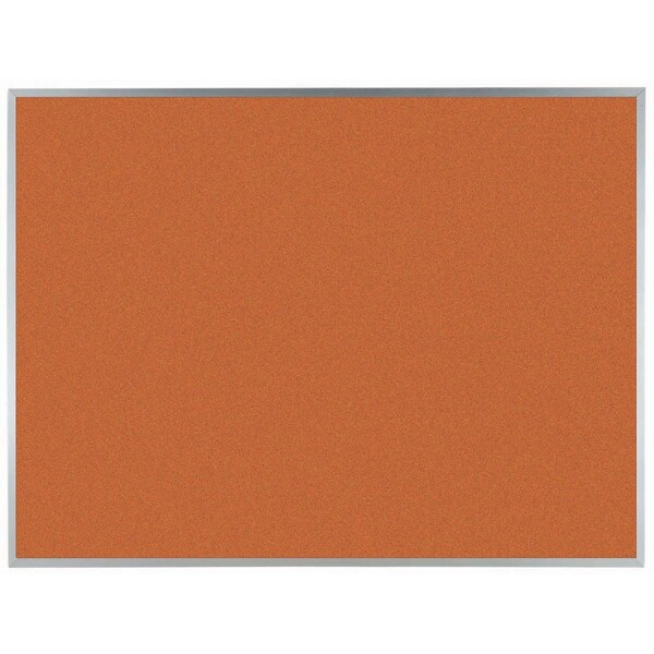 Aarco VIC Cork Bulletin Board w/ a Clear Satin Anodized Aluminum Frame, Tangerine Zest 36''Hx48''W DW3648211 - main
