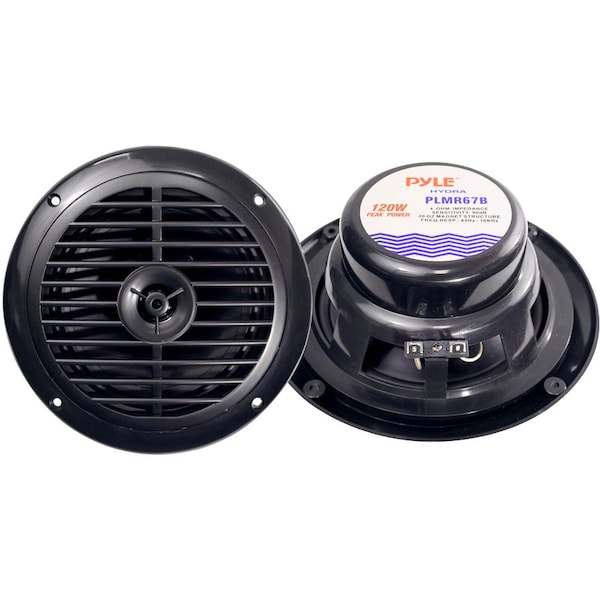 Pyle Pyle 6.5 Inch Dual Marine Speakers, 120W Waterproof Outdoor Stereo, Polypropylene Cone, Cloth Surround PLMR67B - main