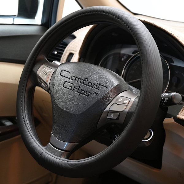 Dash Designs Comfort Grips Sedona Grip 15.5in - 16.5in Steering Wheel Cover - Black 3333BK - main