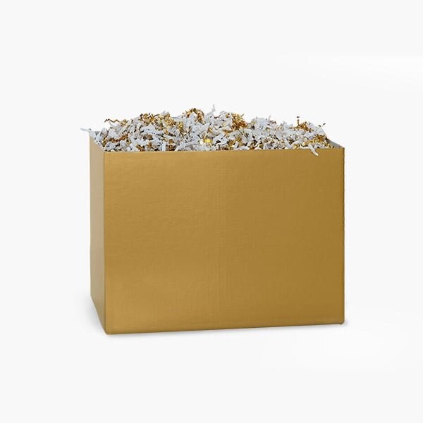 Nashville Wraps Metallic Gold Basket Box, Medium 8.25x4.75x6.25, 6PK GLDM - main