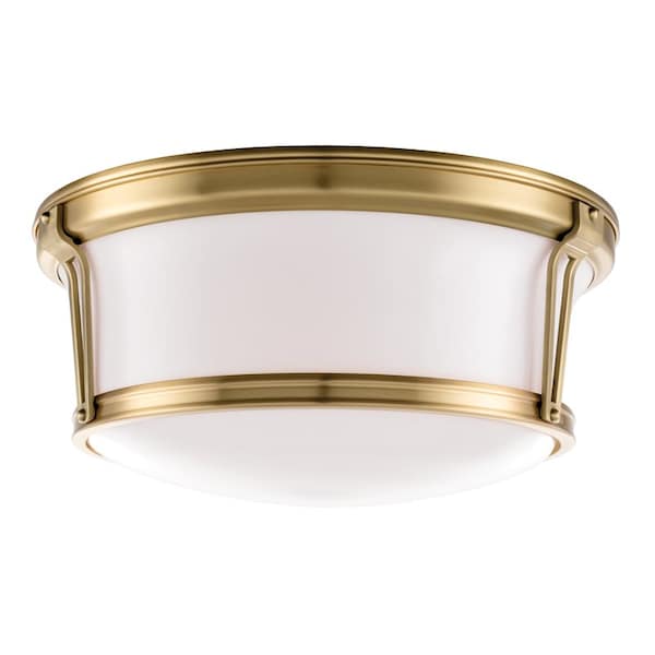Hudson Valley Lighting Newport 3 Light Flush Mount 15 In. Aged Brass 6515-AGB - main