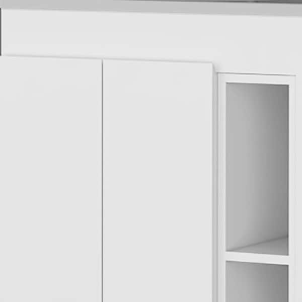 Homeroots Set Of Two White Wood Freestanding Bathroom Vanity With White Sink, 2PK 546364 - main