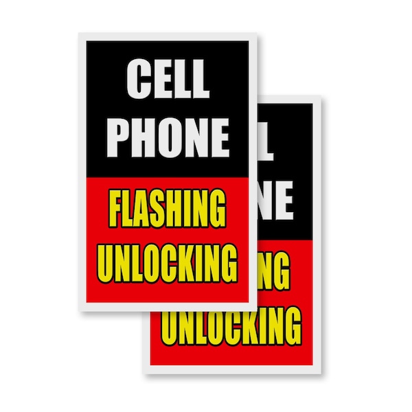 Signmission Cell Phone Flashing Unlocking, Vinyl Decals Only 24 Inch x 36 Inch, Vinyl Decal, 2PK DSB-2436-2PACK-CellPhoneFlashingUnlockin - main