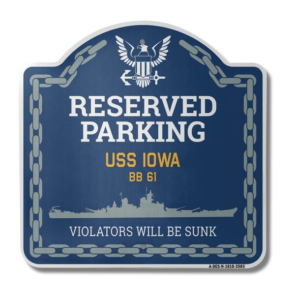 Signmission USS IOWA BB 61, 18 Inch x 18 Inch, Heavy Gauge Aluminum A-DES-N-1818-3583 - main