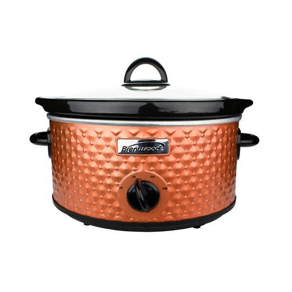 Brentwood Industries 3.5 Quart Diamond Pattern Slow Cooker in Copper SC-136C - main