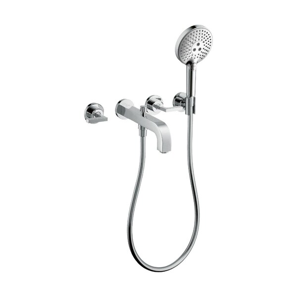 Axor Citterio 3-Hole Wall-Mounted Tub Trim with Handshower, 1.75 GPM- Lever Handles in Chrome 39448001 - main