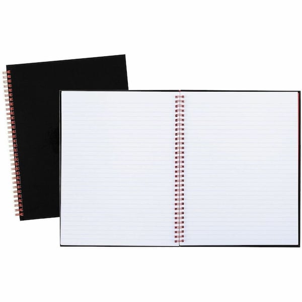 Mead Products BlacknRed, TWINWIRE HARDCOVER NOTEBOOK, WIDE/LEGAL RULE, BLACK COVER, 11 X 8.5, 70 SHEETS K67030 - main