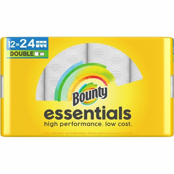 Bounty Essentials Paper Towels, 108 Sheets/Roll, Yellow, 12 Rolls Per CartonCarton, 1 Carton 11093 - main