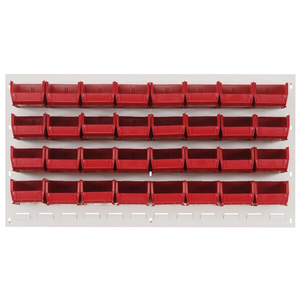 Quantum Storage Systems 36X19 HC LOUVERED PANEL W/32 BINS RED QLP-3619HC-220-32RD - main