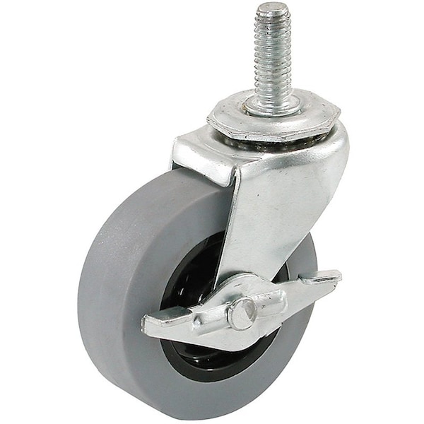 Shepherd Hardware CASTER TPR STEM W/BRAKE 2 IN GREY 3264 - main