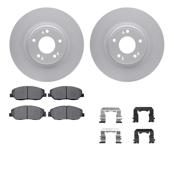 Dynamic Friction Co DFC GEOSPEC Coated Rotors with 5000 Brake Pads - Ceramic and Hardware 4512-03138 - main