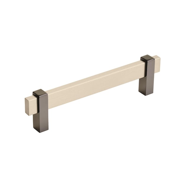 Amerock Mulino 5-1/16 in 128 mm Center-to-Center Silver Champagne/Black Nickel Cabinet Pull BP36724SCBN - main